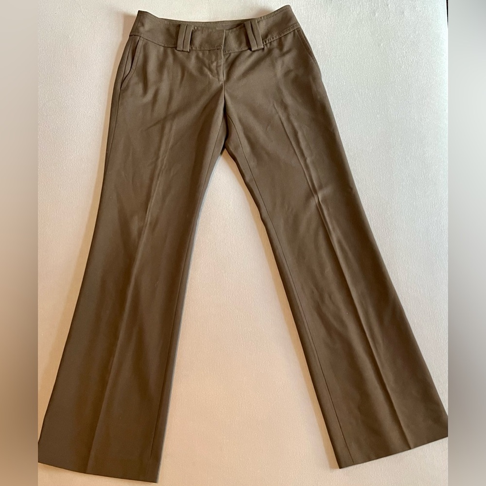 Y2K mocha brown low-rise wide-leg dress pant with back pocket flap by Ann Taylor